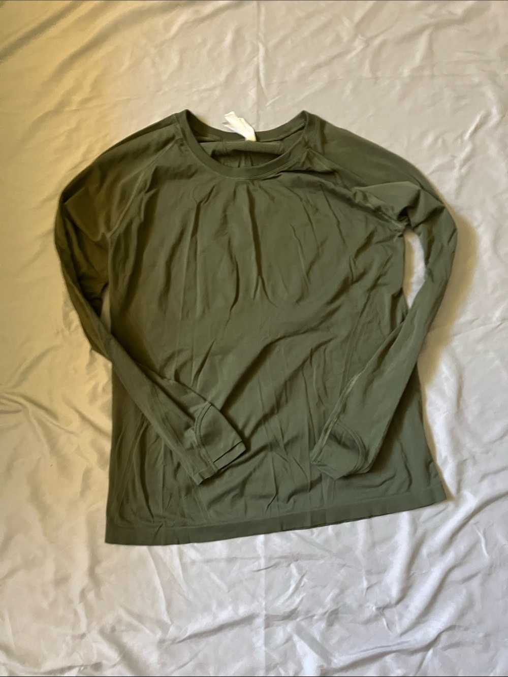 Athleta Olive Green Long Sleeve Crewneck Top